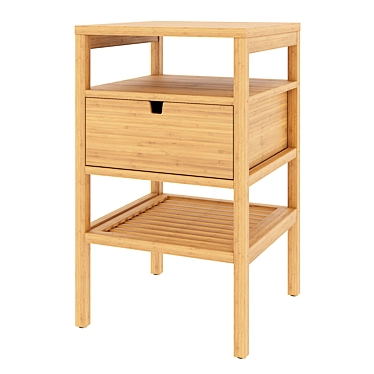 Nordkisa Bedside Table - Bamboo 3D model image 1 