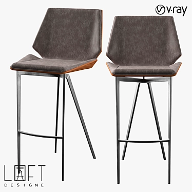 Industrial Style Bar Stool: LoftDesigne 2688 Model 3D model image 1 