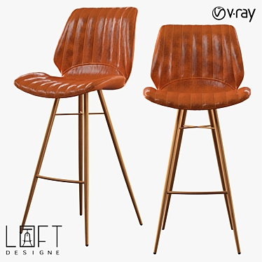 Industrial Metal Bar Stool - LoftDesigne 2697 3D model image 1 