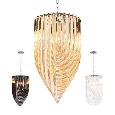 Elegant Murano Pendant Lamp 3D model image 1 