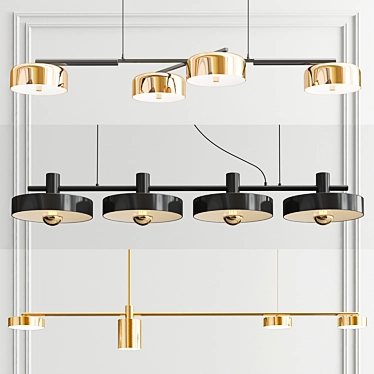 Stylish Diner Pendant Lights – 3 Elegant Designs! 3D model image 1 