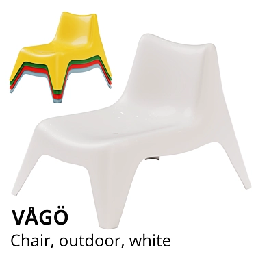 Modern Outdoor Easy Chair - IKEA PS VÅGÖ 3D model image 1 