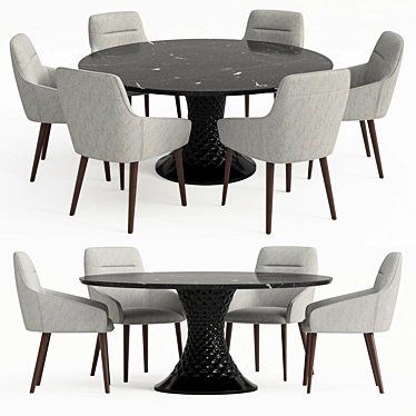 Modern Dining Table Set - 2014 Version 3D model image 1 