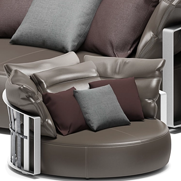 Elegant Round Scarlett Sofa 3D model image 1 