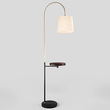 Org Modern Black Brass Floor Lamp 3D model image 1 