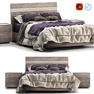Nizza Italian Bed: Luxury and Elegance 3D model image 1 