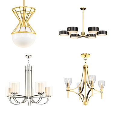 Modern Chandelier Set 3D model image 1 