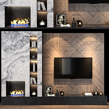 Modern TV Shelf 0133: Stylish Storage Solution 3D model image 1 