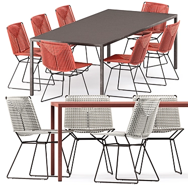 Sleek Outdoor Style: Tense Table & Neil Twist Chair 3D model image 1 