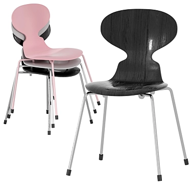 Sleek Monochrome Ant Chair 3D model image 1 