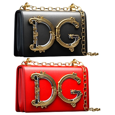 D&G Girls Mini Bag: Red + Black 3D model image 1 