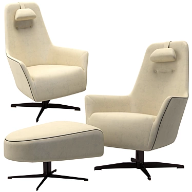 Valentina Swivel Armchair: Stylish and Comfortable 3D model image 1 