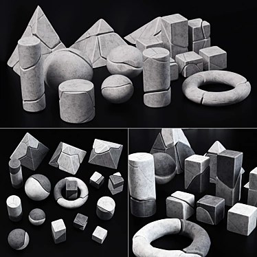Stone Splinter Geometric Decor - Fragments of Shapes 3D model image 1 
