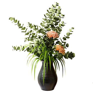 Eucalyptus Bouquet with Chrysanthemums 3D model image 1 