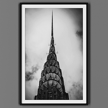 Elegant Black Framed Art 3D model image 1 