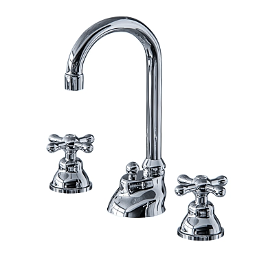 Grazia GRC5012/1CR: Triple Hole Washbasin Mixer with High Spout 3D model image 1 