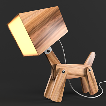 Adjustable Wooden Dogi Table Lamp 3D model image 1 