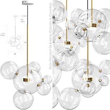 Bolle Pendant 06 Bubble - Modern Lighting Statement 3D model image 1 