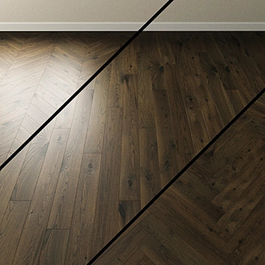 Scandinavian Oak Parquet: Inspiring Dark Beauty 3D model image 1 