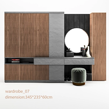 Modern Wardrobe Design 3D model image 1 