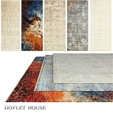 DOVLET HOUSE Carpets - Set of 5 (Part 505) 3D model image 1 