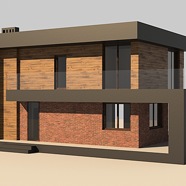 Modern Tech Cottage 3D model image 1 