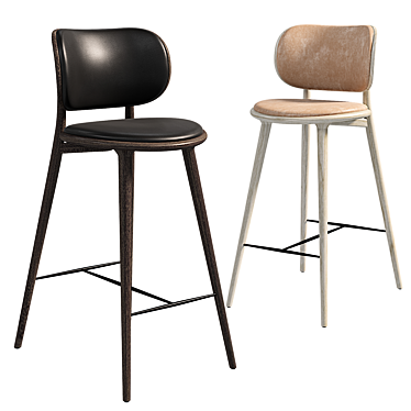 ErgoStool: Comfortable High Stool with Backrest 3D model image 1 