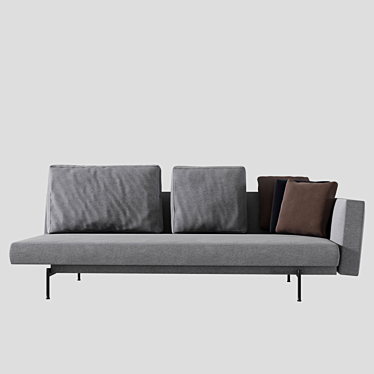 Sleek and Stylish SAKÉ Sofa 3D model image 1 