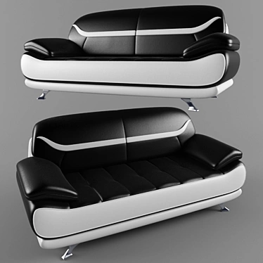 Modern Black and White Bentley Sofa Set 3D model image 1 