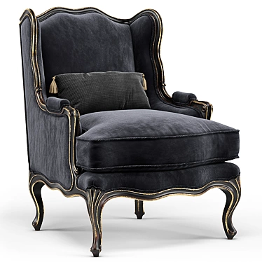 Elegant Louis XV Wing Armchair 3D model image 1 