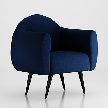 Elegant Velvet Chair: Stylish metal base 3D model image 1 