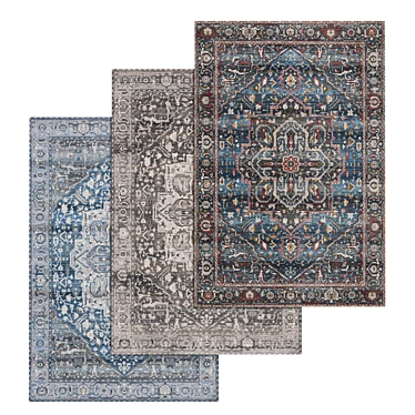 Luxury Set of High-Quality Carpets 3D model image 1 