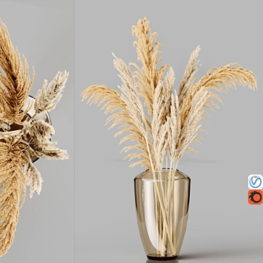 Elegant H28 Brown Glass Vase 3D model image 1 