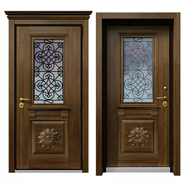 Om TermoWood: Innovative Thermal Insulation Wooden Doors 3D model image 1 