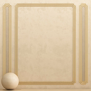 Elegant Almond Plaster with Molding 3D model image 1 