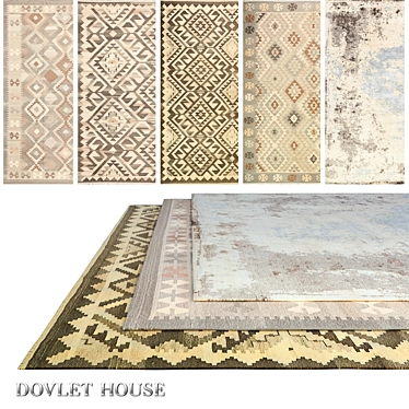 5-Piece DOVLET HOUSE Carpets (Part 511) 3D model image 1 