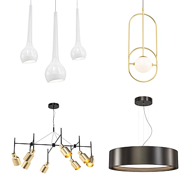 Modern Hanging Lighting Collection 3D model image 1 