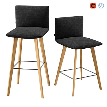 Modern High-Back Jalis Chair 3D model image 1 