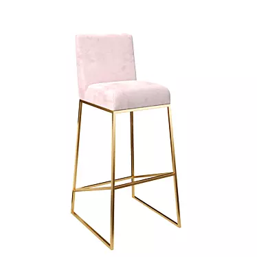 Luxury Brass Bar Chair 3D model image 1 