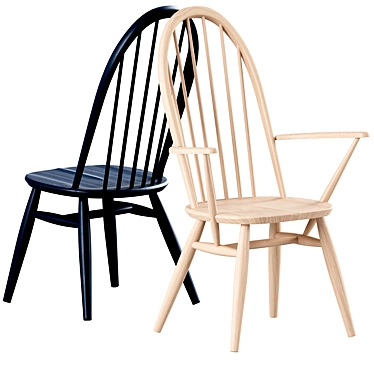 Elegant Windsor Quaker Dining Chair 3D model image 1 