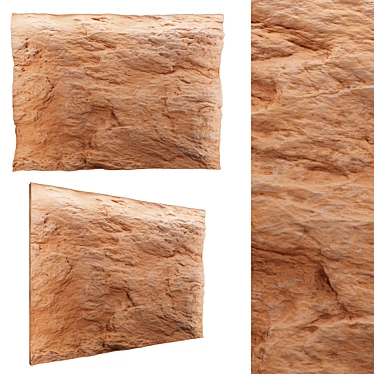 Red Stone Wall: High-Resolution Texture 3D model image 1 
