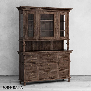 Metropolis Oak Buffet 200cm: Elegant and Spacious 3D model image 1 