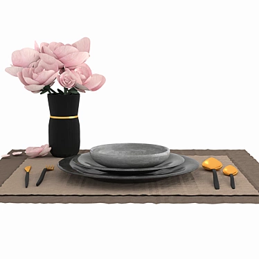 Elegant Dining Decor Set 3D model image 1 