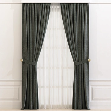 632 Curtain: Optimized Design and Enhanced Detail 3D model image 1 