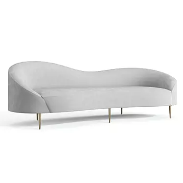Elegant Gray Velvet Sofa 3D model image 1 