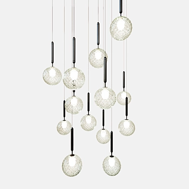 Elegant Glass Pendant Light 3D model image 1 