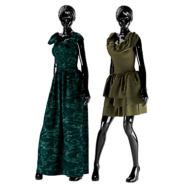 Elegant Fashion Showcase Dresses 3D model image 1 