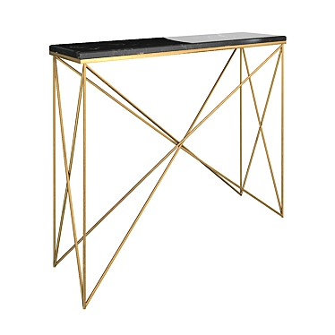Modern Stone Metal Geo Console 3D model image 1 