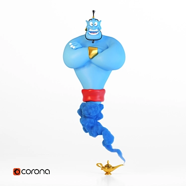 Magical Aladdin Genie Figurine 3D model image 1 