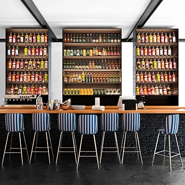  Versatile Bar Counter: Pub, Restaurant, Retro Design 3D model image 1 
